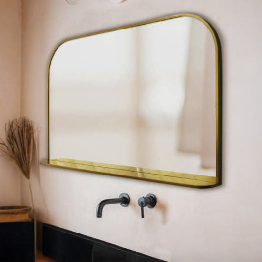 Aven Decorative Mirror in a modern bathroom over a vessel sink