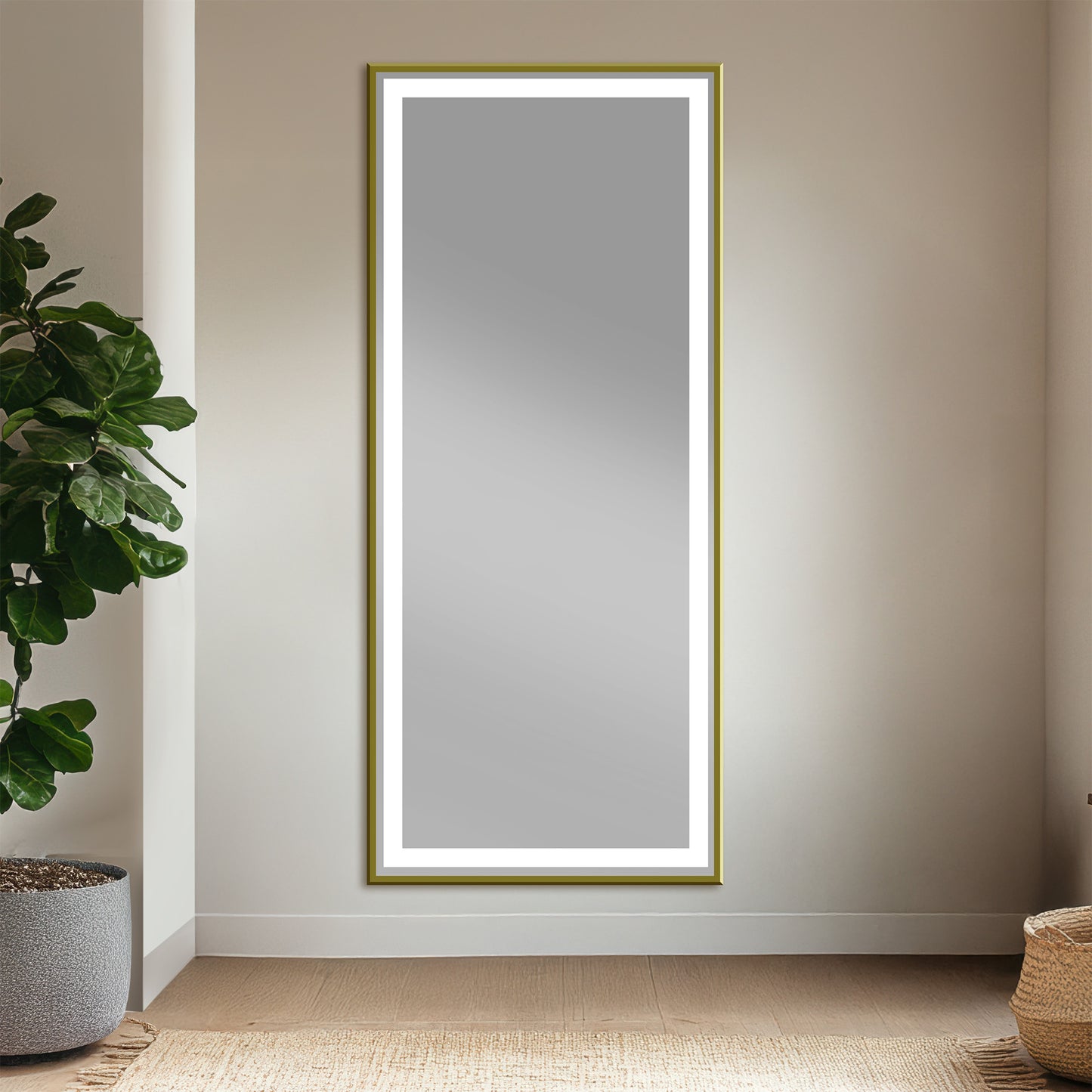 Sage Full-Length Mirror full length in an entryway