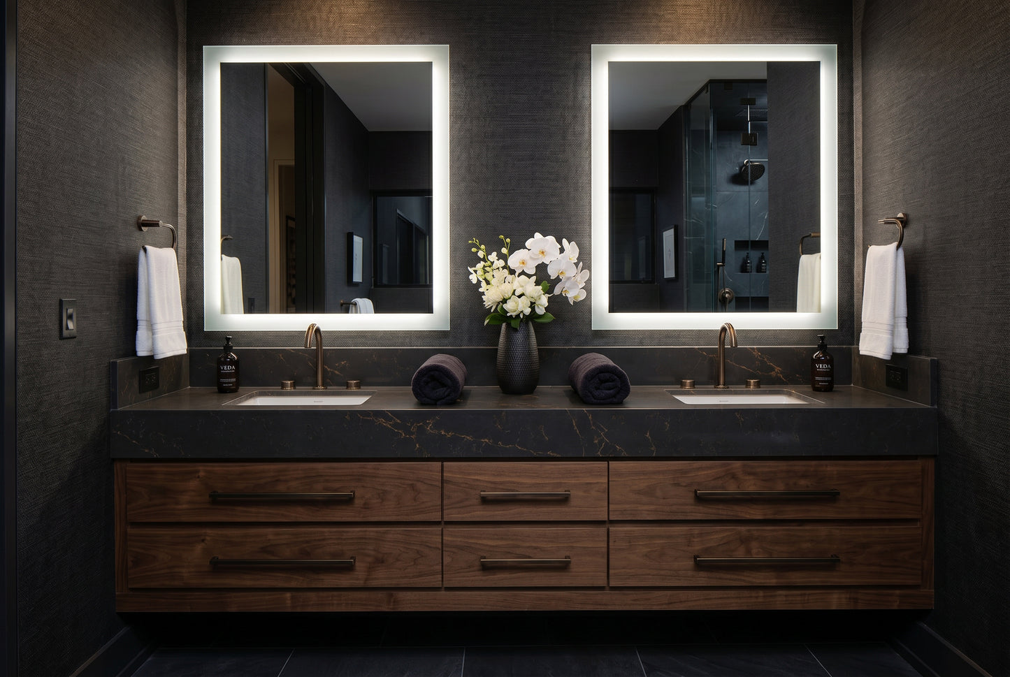 Facet Lighted Mirror